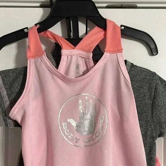 BABY GIRLS' THREE-PIECE PINK/GREY SET - Picture 2 of 9